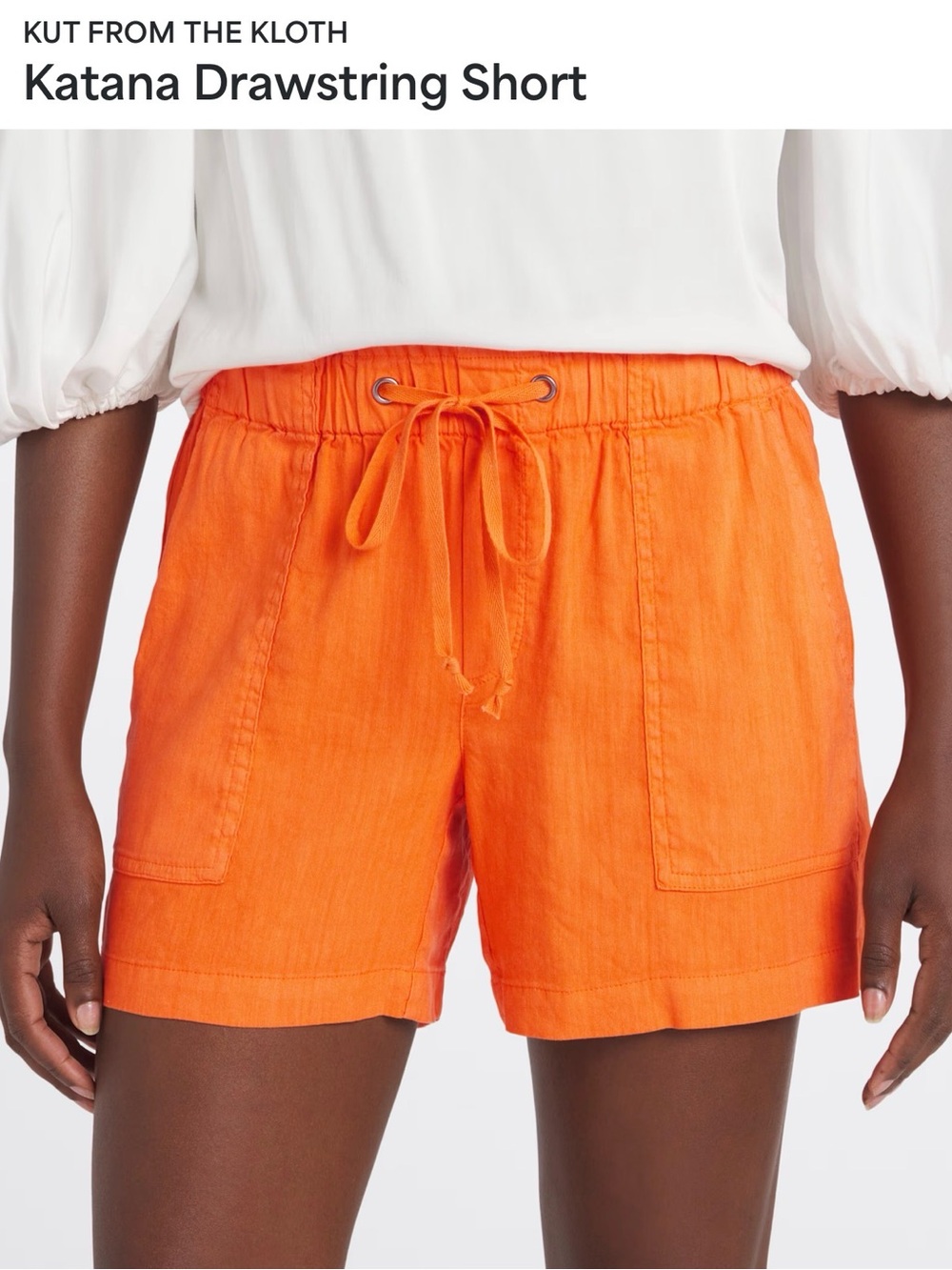 KUT FROM THE KLOTH Katana Drawstring Short - Orange